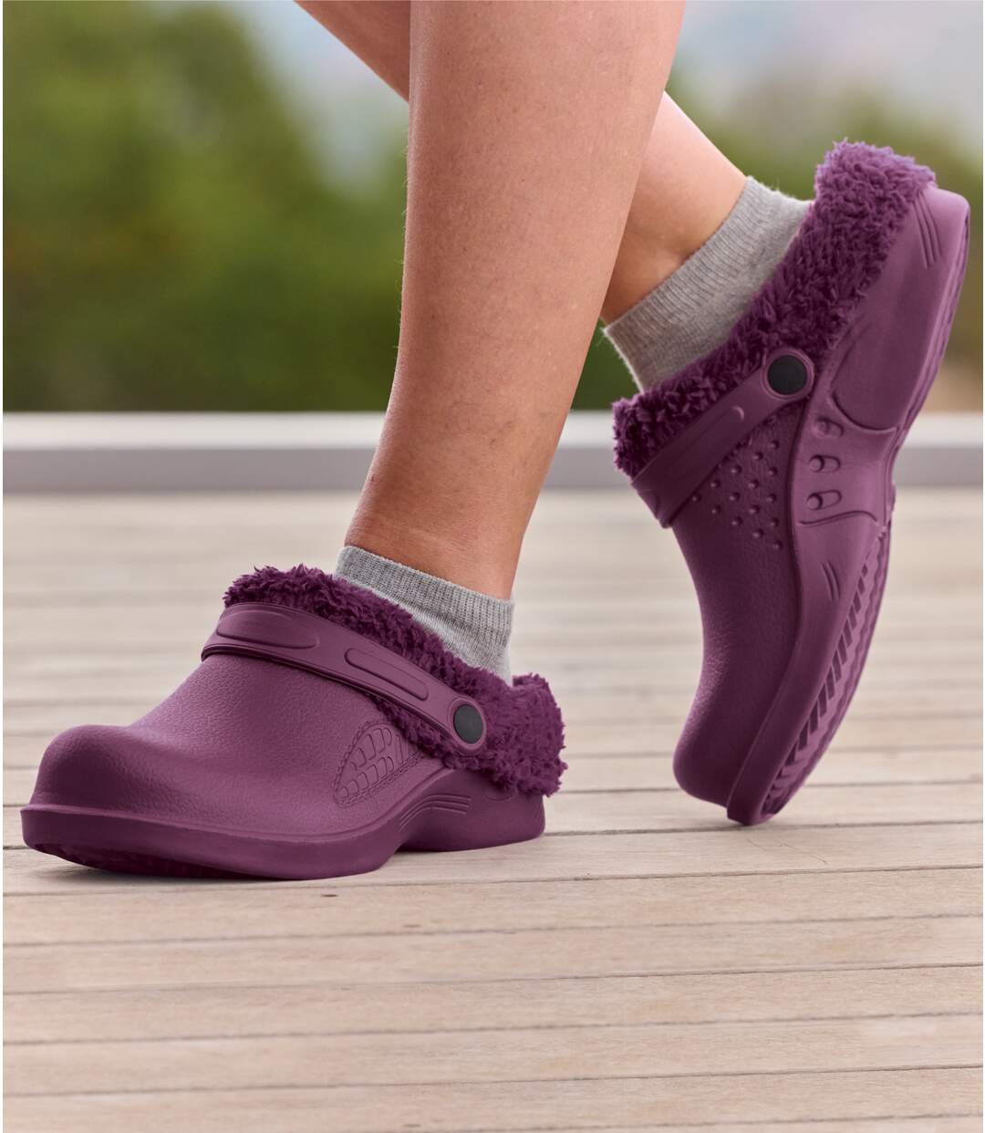 Women's Purple Sherpa-lined Clogs-6