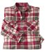 Men's Red Checked Flannel Shirt 