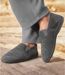 Men's Wool-Style Slippers - Anthracite