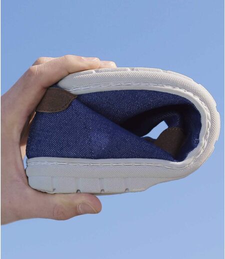 Men's Blue Elasticated Denim Loafers