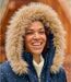 Women's Navy Padded Parka with Hood-6