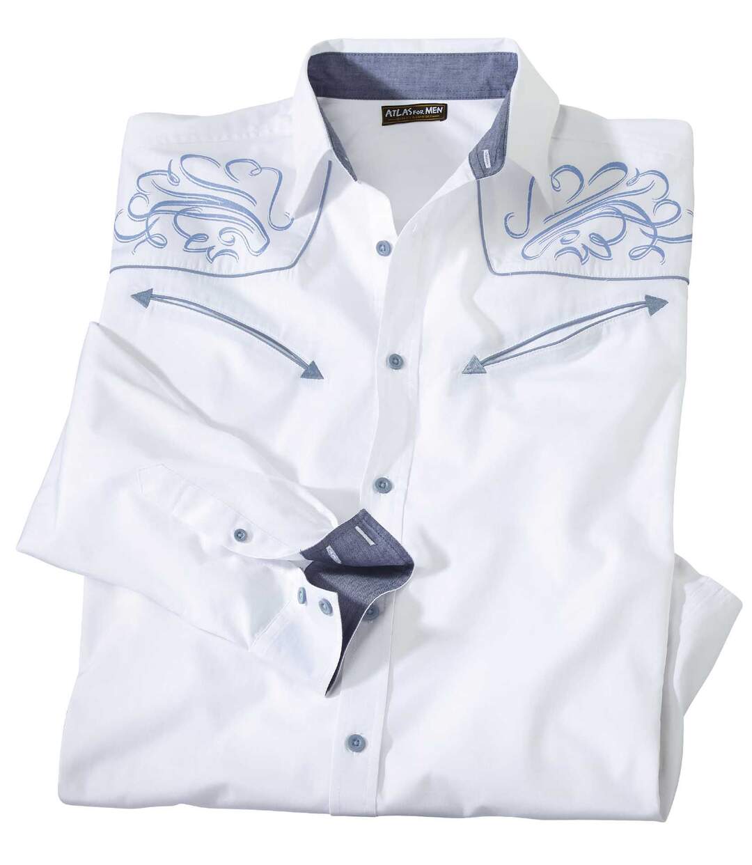 Wit rodeo-overhemd van popeline Atlas For Men