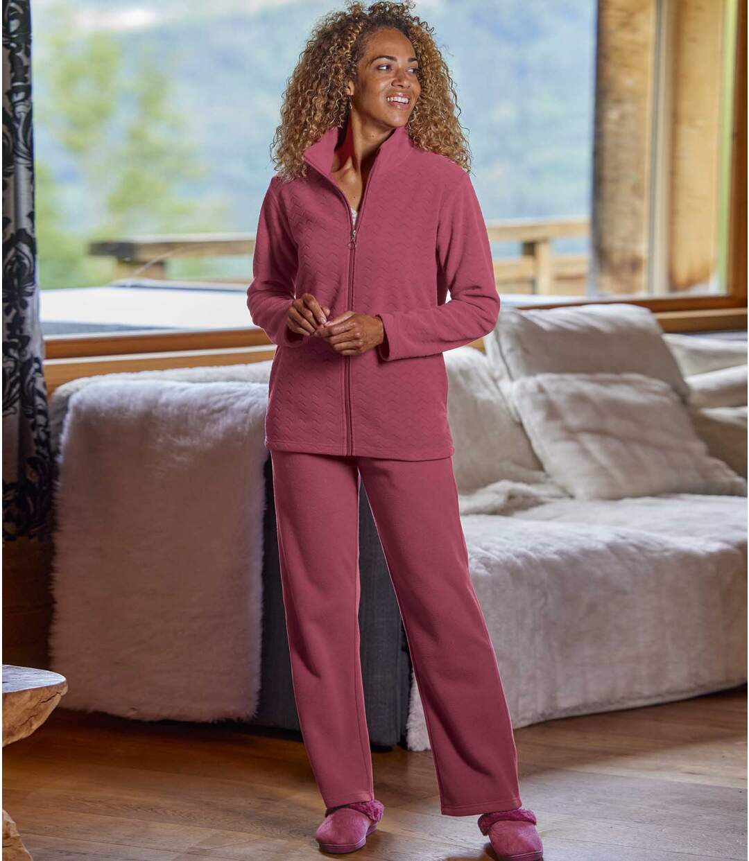 Women's Fleece Lounge Pants - Pink Atlas For Men
