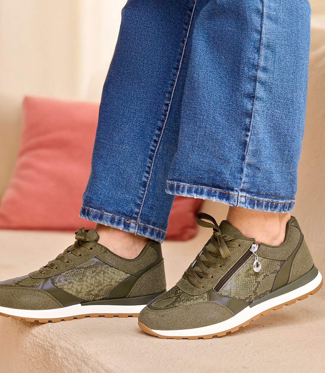 Les Baskets Zippés Effet Python-1