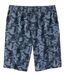 Men's Tropical Print Cargo Shorts - Navy-3