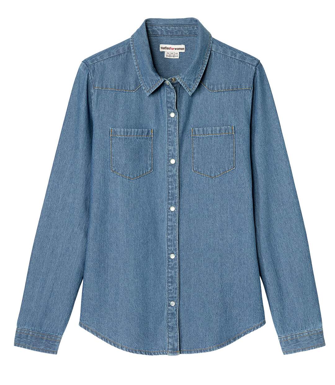 Jeansbluse mit Brusttaschen-3