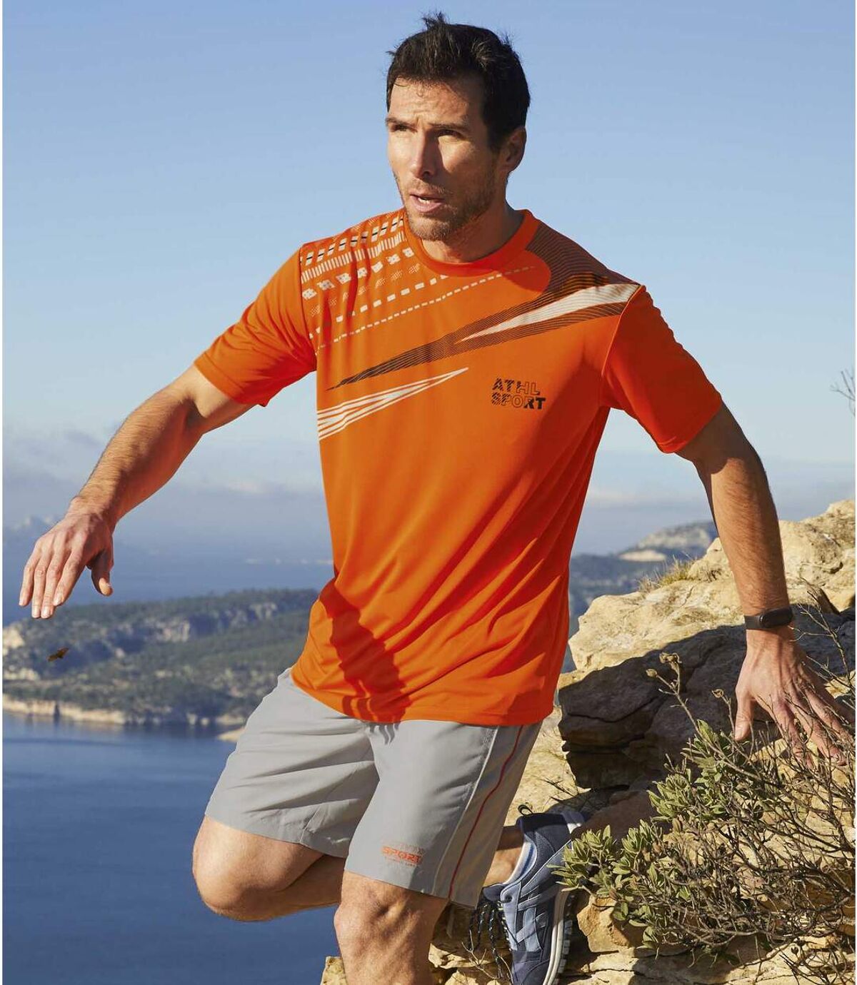 2 Running Line, mikroszálas rövidnadrágból álló szett Atlas For Men