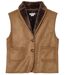 La Veste Suédine Sans Manches Doublée de Fausse Fourrure-5
