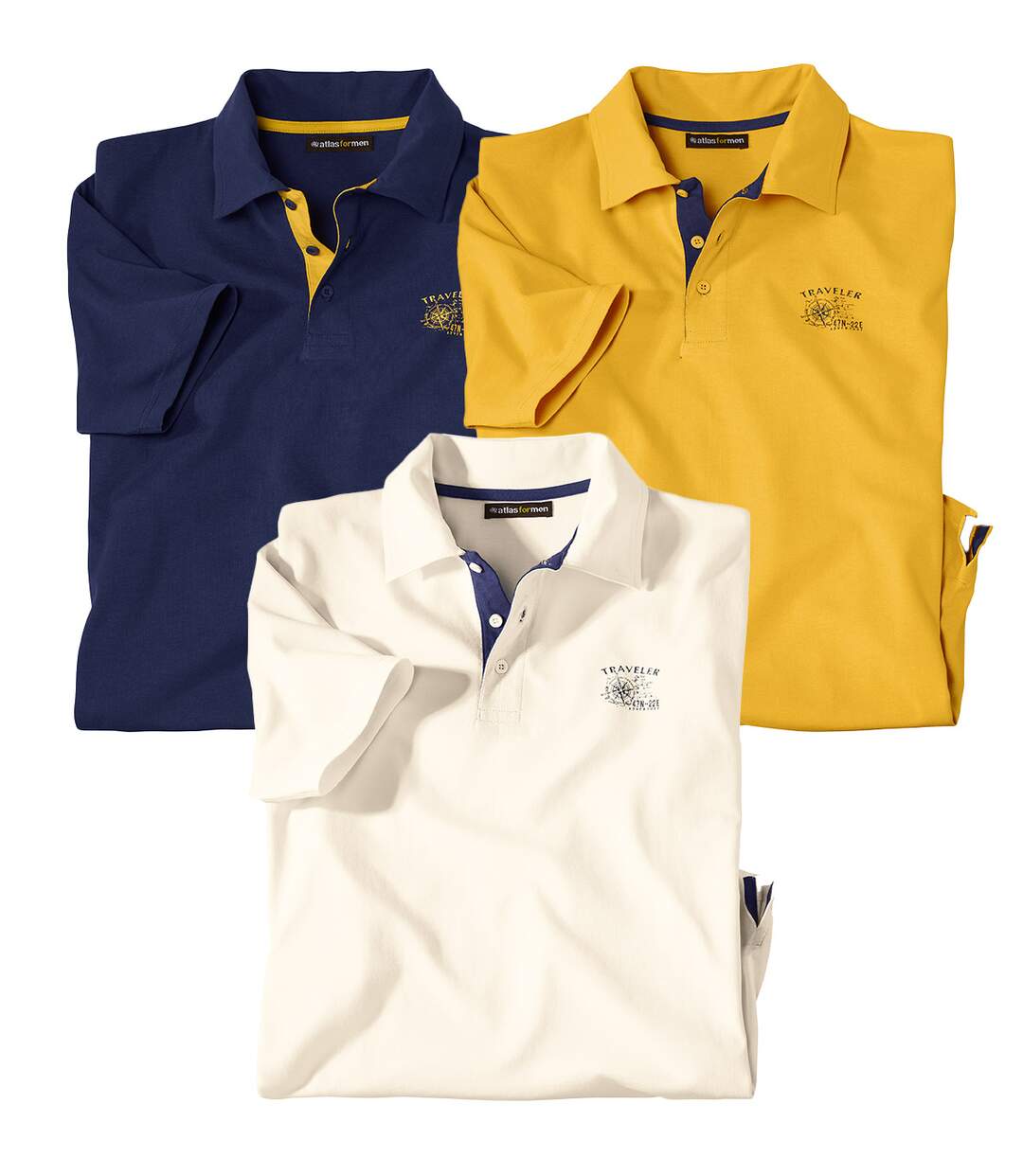 3er-Pack Poloshirts aus Jersey-1