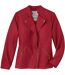 Women's Red Faux-Leather Jacket