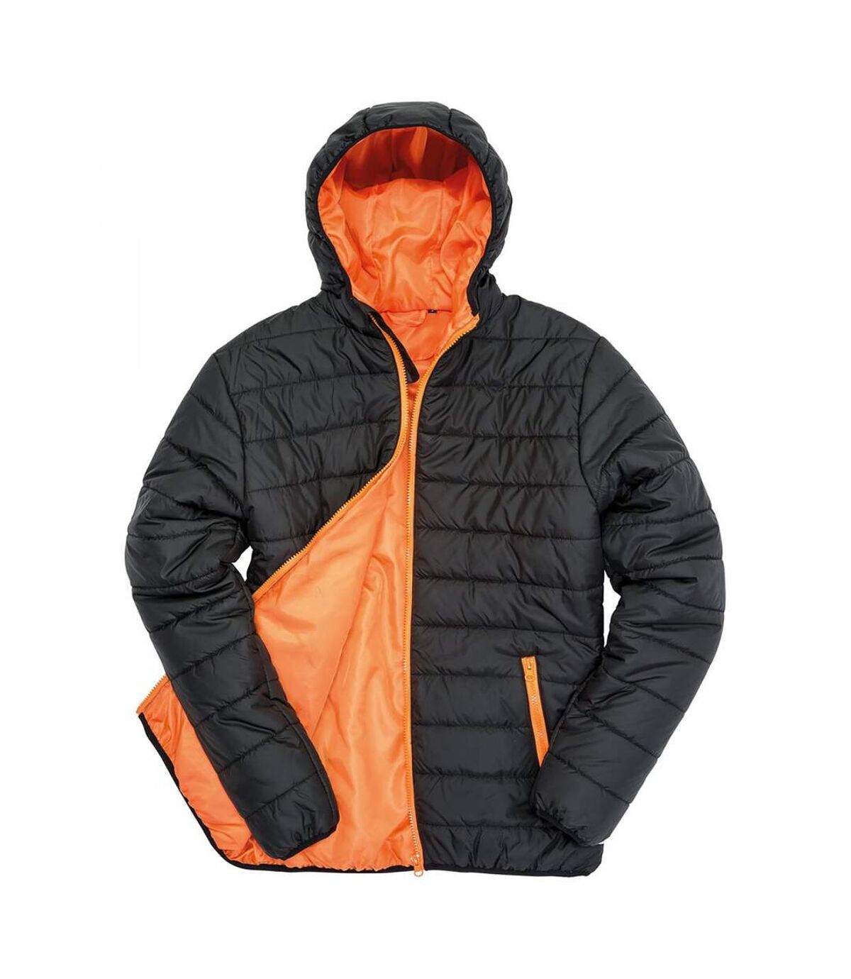 Result Core Mens Soft Padded Jacket (Black/Orange)