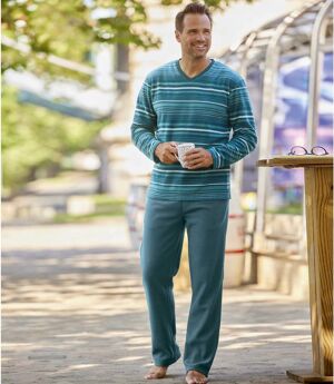 Pantalon De Pyjama épais Pour Homme - En Polaire Douce Et Chaude - Pour L'hiver à La Maison - Taille élastique Confortable - Couleur Unie - Style Simple Et Chaud