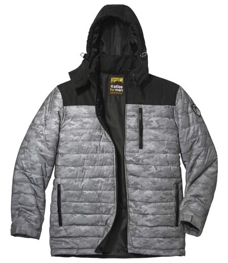 Dwukolorowa, pikowana kurtka z odpinanym kapturem Snow