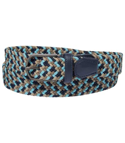 Ceinture tressée extensible - bleu beige