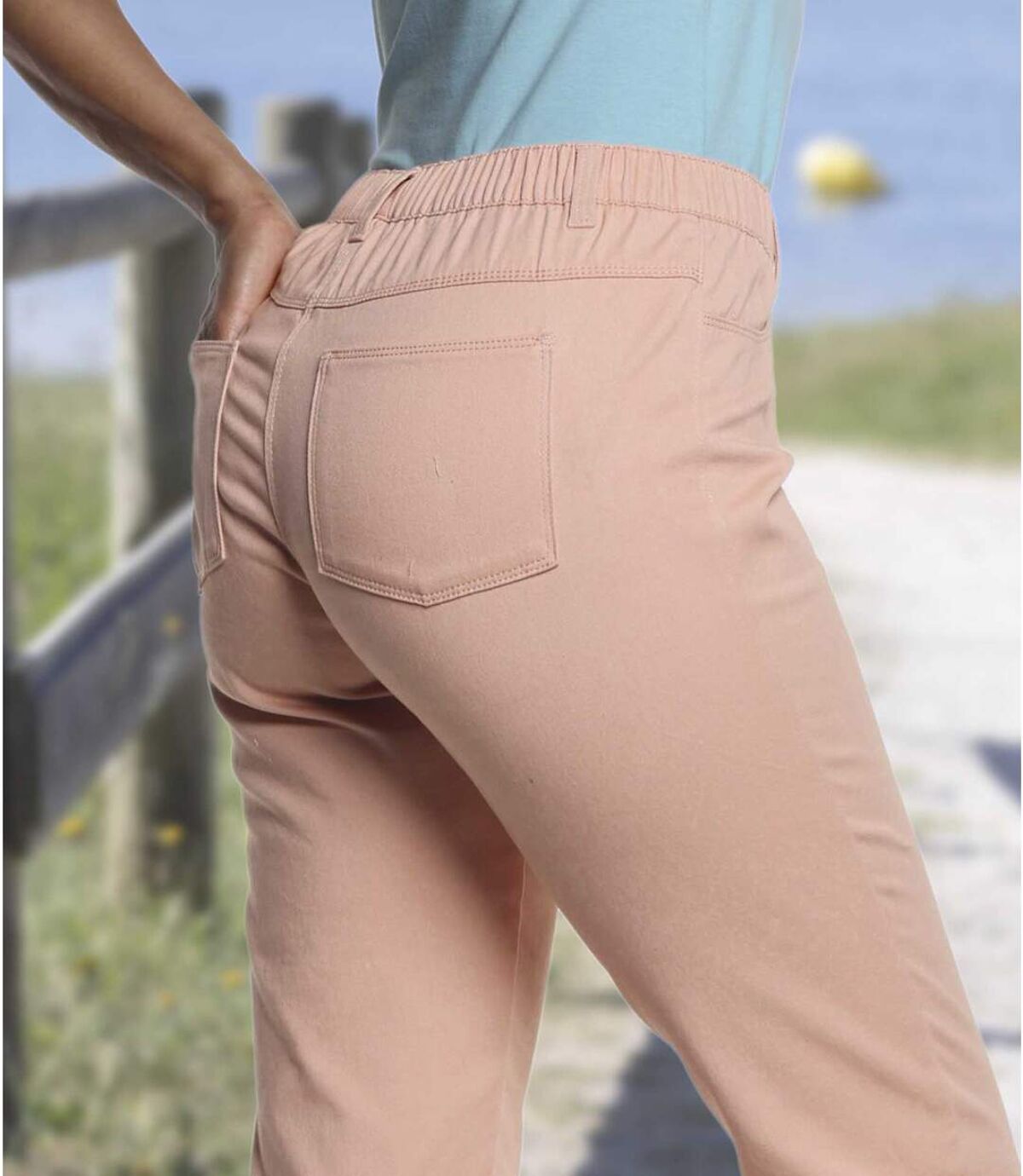 Women's Pale Pink Stretchy Pants Atlas For Men