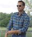 Men’s Blue Checked Flannel Shirt
