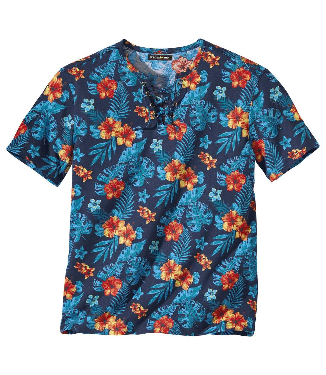 T-shirt met veterhals Polynesië  Atlas For Men