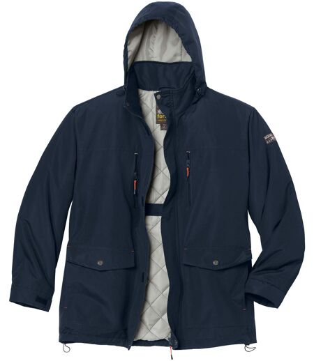 Men's Navy Multipocket Parka - Water-Repellent