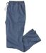 Men's Blue Denim Cargo Pants - Elasticated Waist