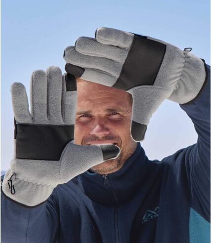 Men's Grey Fleece Touchscreen Gloves