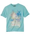 Men's Paradise Print T-Shirt - Turquoise Atlas For Men