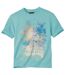 Men's Paradise Print T-Shirt - Turquoise