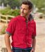 Men's Red Poplin Shirt-1