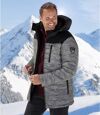 Dwukolorowa, pikowana kurtka z odpinanym kapturem Snow Atlas For Men