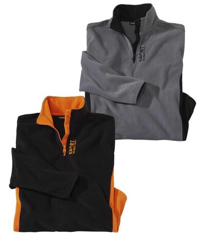 Pack of 2 Men's Microfleece Sport Pullovers 