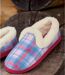 Chaussons à Carreaux Doublés Fausse Fourrure-4