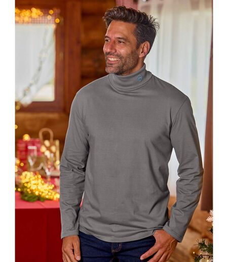 Pack of 3 Men's Turtleneck Tops - Black Blue Grey