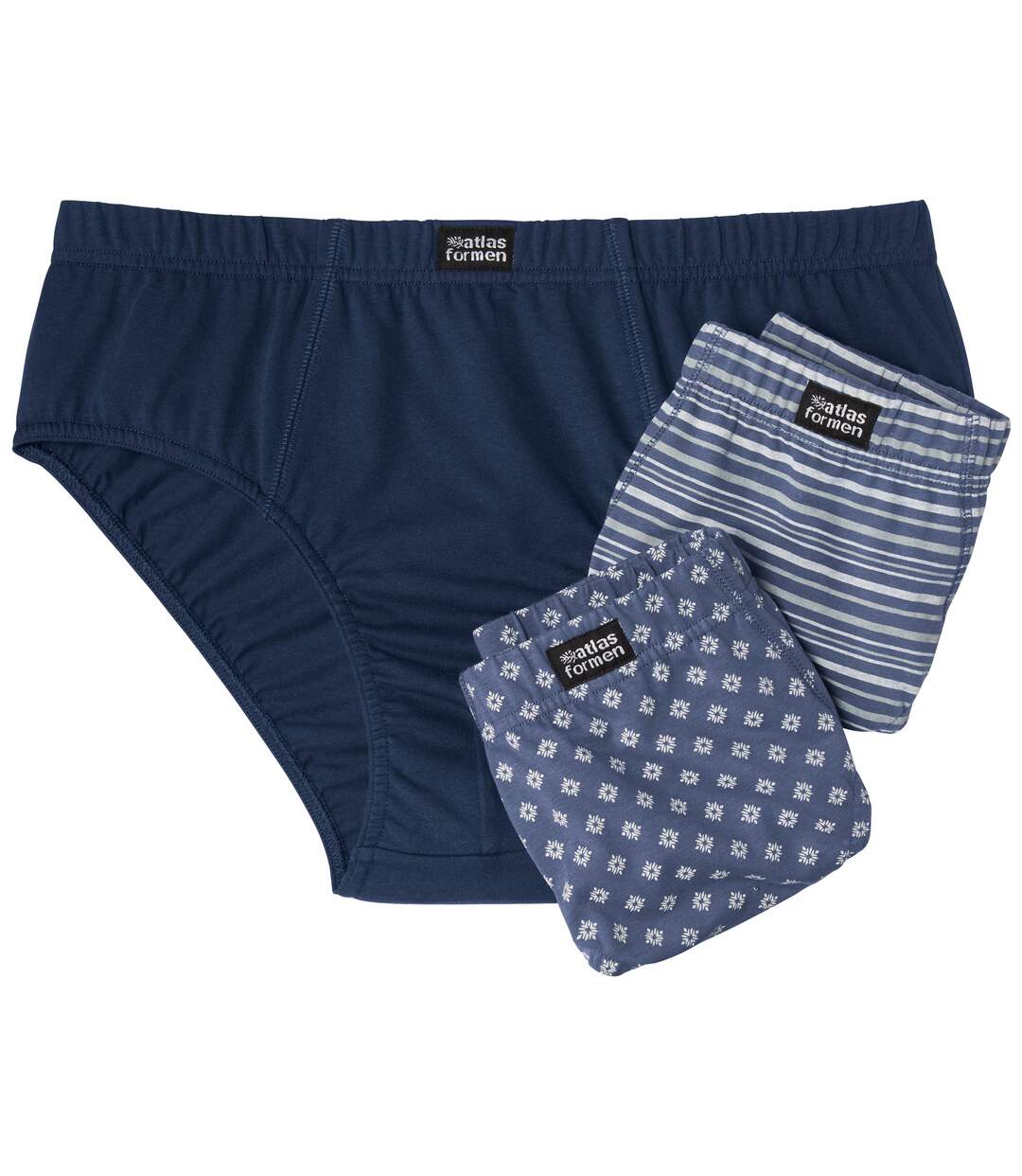 Pack of 3 Men's Comfortable Briefs - Navy Blue-2
