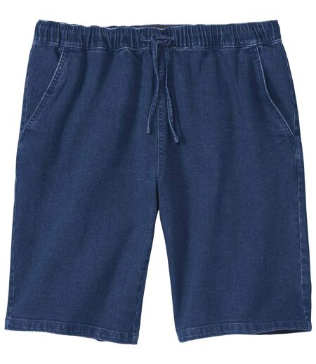Men's Blue Denim Shorts - Elasticated Waist 