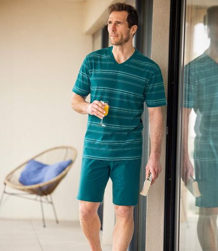 Men's Striped Pyjama Short Set