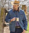 Men's Blue Quilted Denim Jacket Atlas For Men