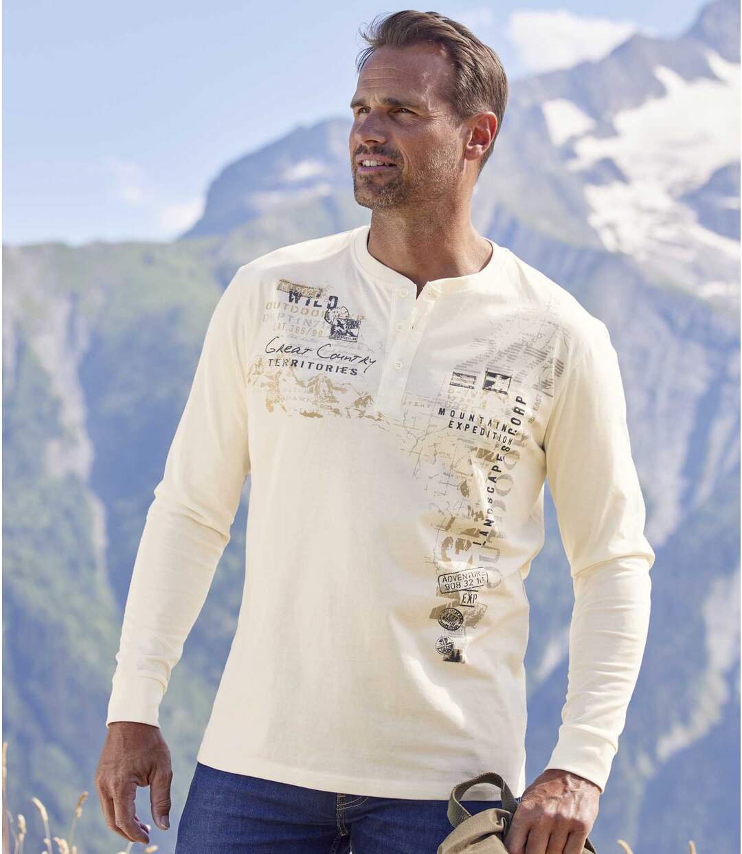 Zestaw 2 t-shirtów z dekoltem z guzikami Expedition  Atlas For Men
