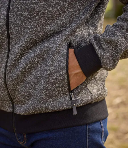 Le Gilet Molleton Zippé Chiné 