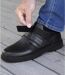 Kožené kotníkové boty se zapínáním na suchý zip zateplené umělou kožešinou 