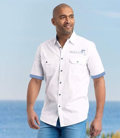 Men's Short Sleeves Poplin Shirt - White