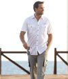 Men's White Short Sleeve Aviator Shirt Atlas For Men