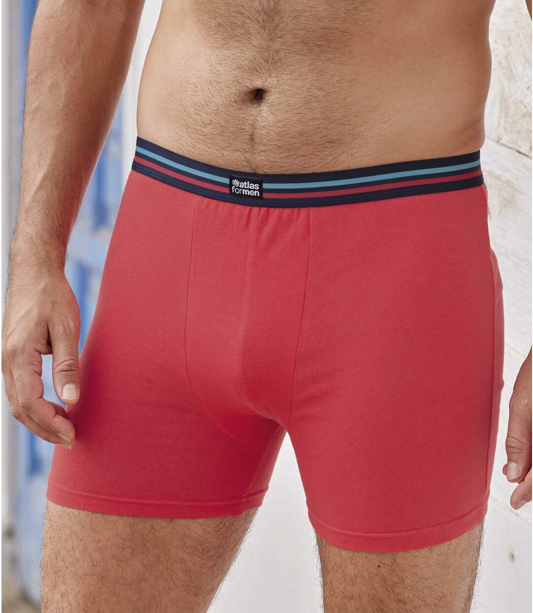 Pack of 3 Men's Boxer Shorts - Navy Red Turquoise-4