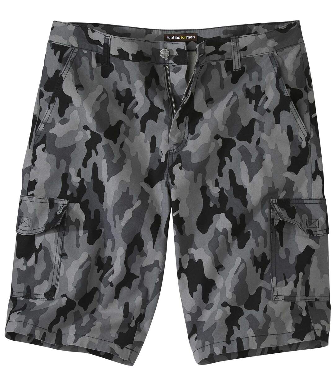 Men's Camouflage Cargo Shorts - Black Grey  Atlas For Men