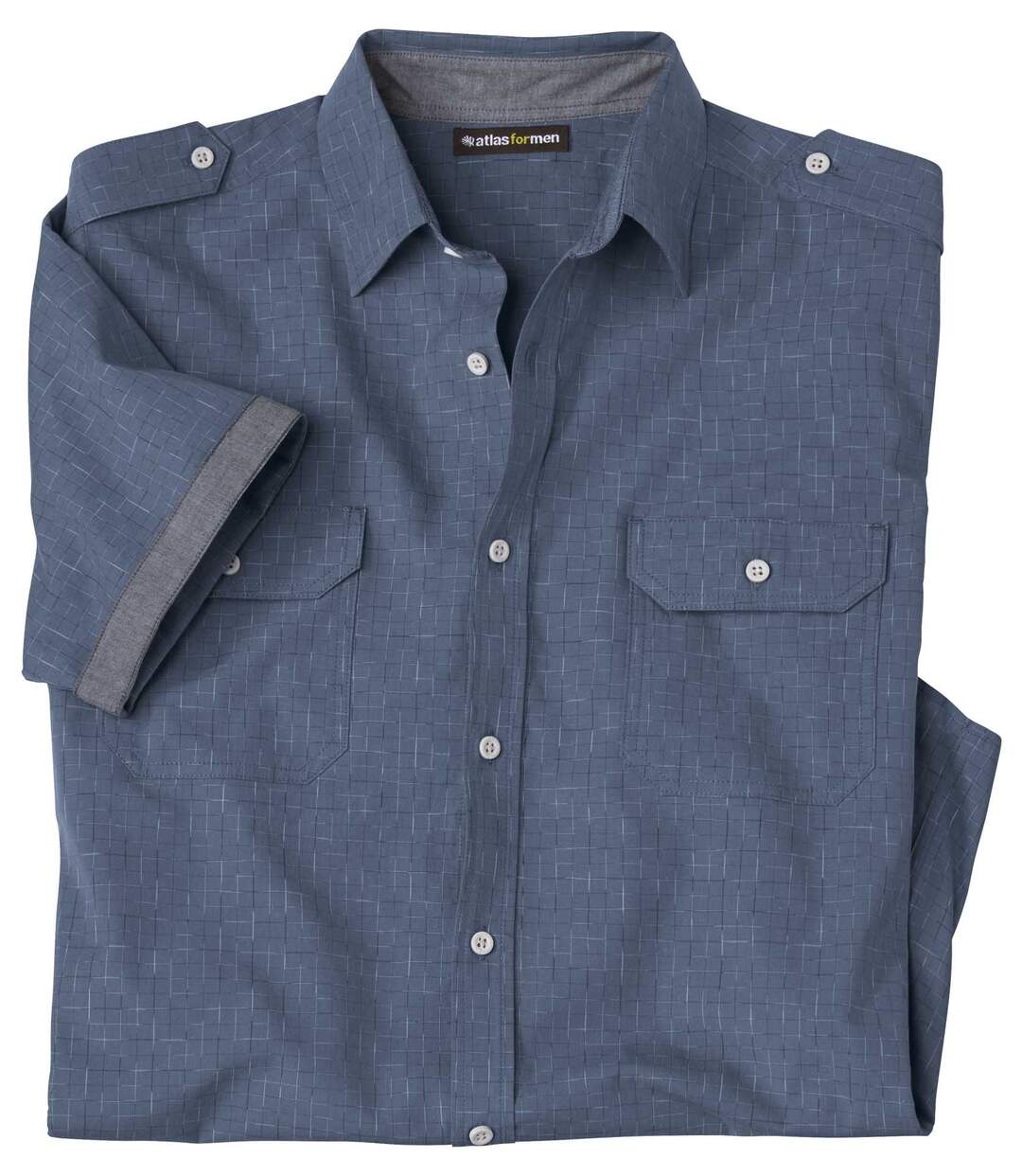 Men's Blue Pilot-Style Shirt-3