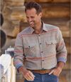 Men's Grey Striped Flannel Shirt Atlas For Men