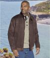 Men's Full-Zip Faux-Suede Jacket - Brown Atlas For Men