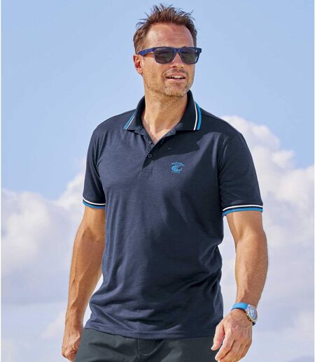 Pack of 2 Men's Summer Polo Shirts - Blue Navy