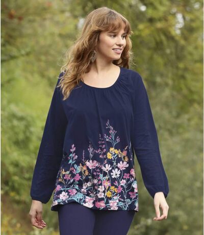 Women's Long-Sleeve Floral Top