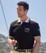 Men's Black Sporty Polo Shirt-3