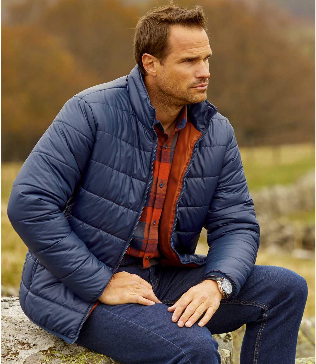 Men's Blue Atlas For Men® Outdoor Lightweight Puffer Jacket Atlas For Men