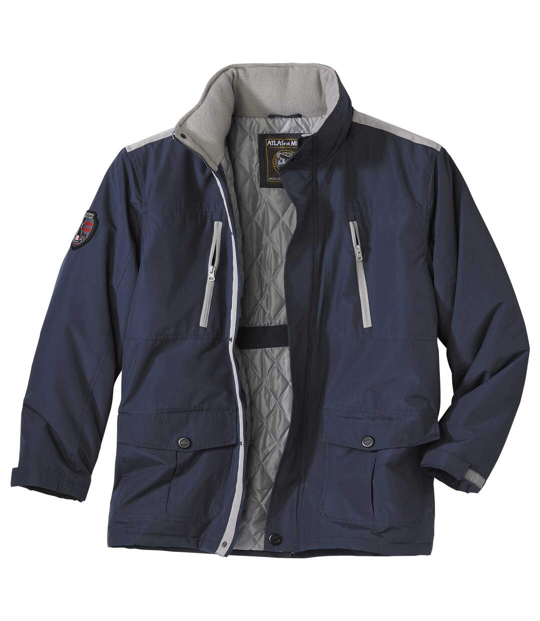 Men's Multi-Pocket Navy Winter Parka-2